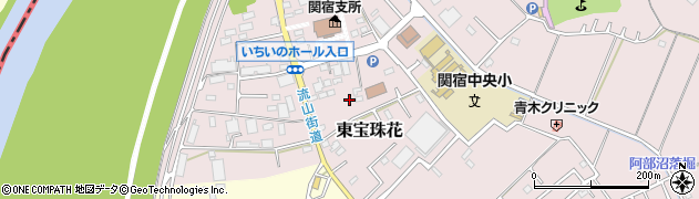 千葉県野田市東宝珠花周辺の地図