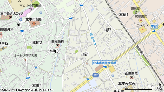 〒364-0032 埼玉県北本市緑の地図