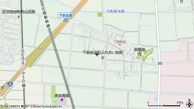 〒918-8134 福井県福井市下莇生田町の地図