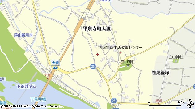 〒911-0828 福井県勝山市平泉寺町大渡の地図