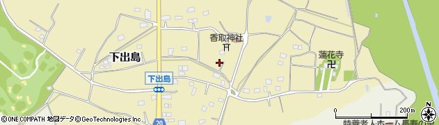 茨城県坂東市下出島周辺の地図