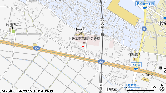 〒355-0073 埼玉県東松山市上野本の地図