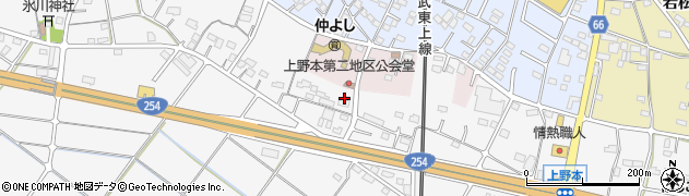 埼玉県東松山市上野本周辺の地図