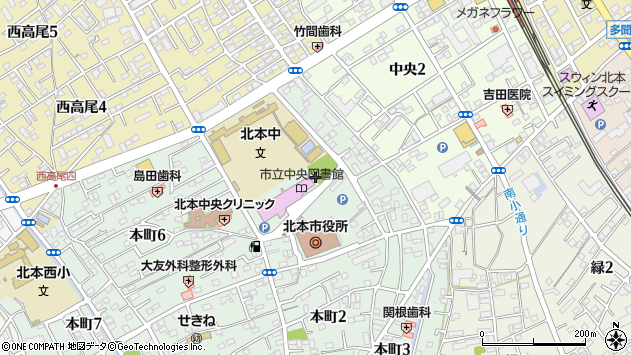 〒364-0033 埼玉県北本市本町の地図