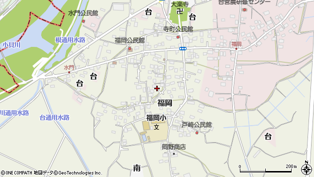 〒300-2406 茨城県つくばみらい市福岡の地図