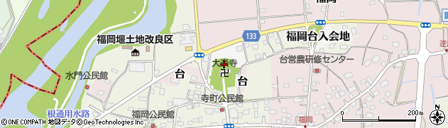 茨城県つくばみらい市福岡台入会地周辺の地図