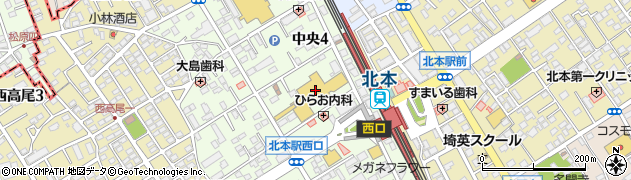 いなげや北本駅前店周辺の地図