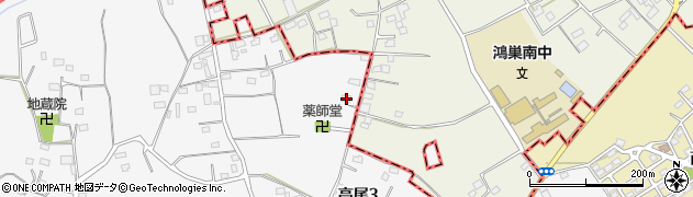 埼玉県北本市高尾3丁目124周辺の地図