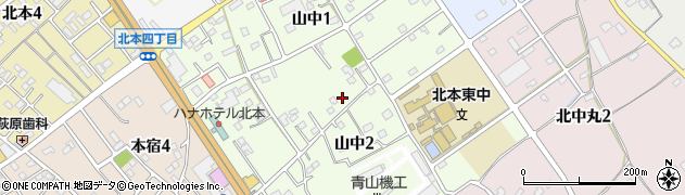 埼玉県北本市山中周辺の地図