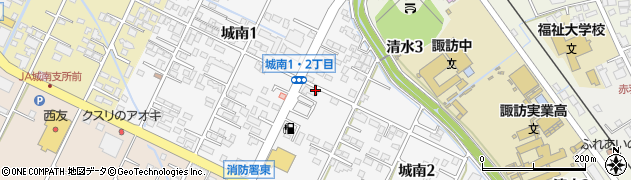 長野県諏訪市城南周辺の地図