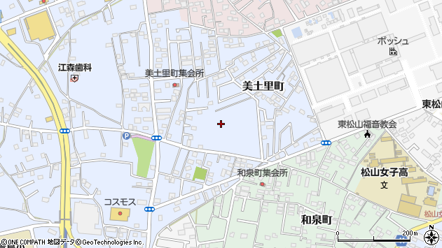 〒355-0027 埼玉県東松山市美土里町の地図