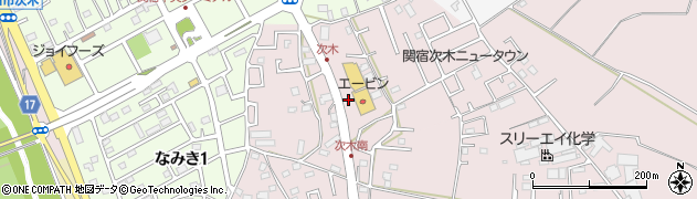 千葉県野田市次木周辺の地図