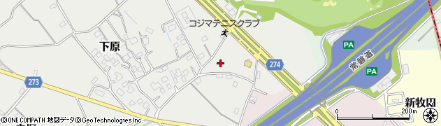 茨城県つくば市下原周辺の地図