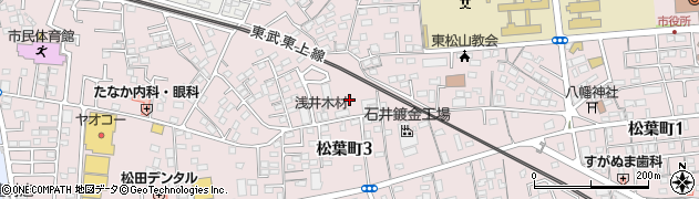埼玉県東松山市松葉町周辺の地図