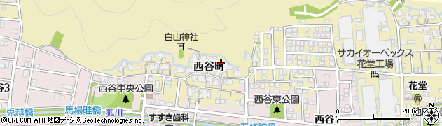 福井県福井市西谷町周辺の地図