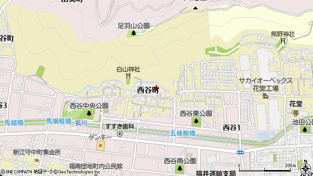 〒918-8022 福井県福井市西谷町の地図