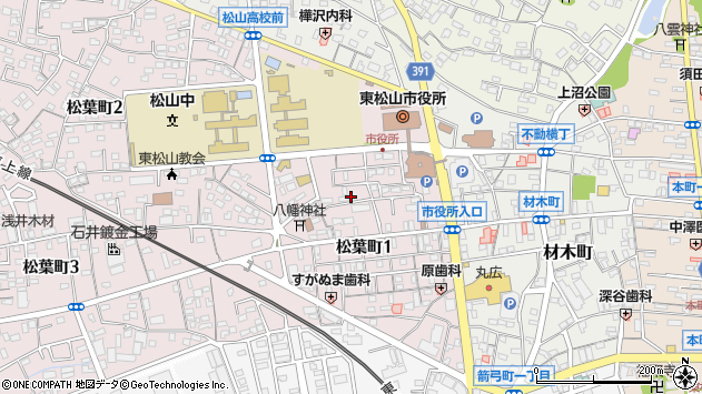 〒355-0017 埼玉県東松山市松葉町の地図