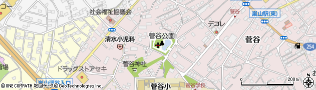 菅谷公園周辺の地図