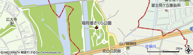 福岡堰さくら公園周辺の地図