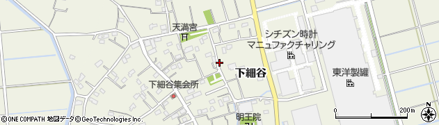 埼玉県吉見町（比企郡）下細谷周辺の地図