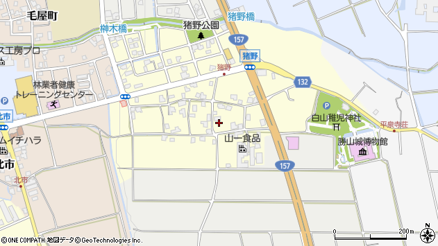 〒911-0812 福井県勝山市猪野の地図