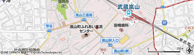 埼玉県比企郡嵐山町菅谷92周辺の地図