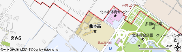 埼玉県立北本高等学校周辺の地図
