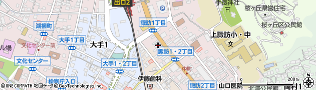 補聴器のヤマザキ諏訪本店周辺の地図