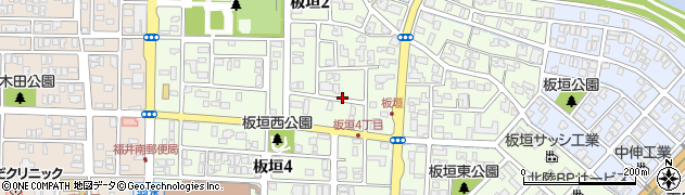 福井県福井市板垣周辺の地図