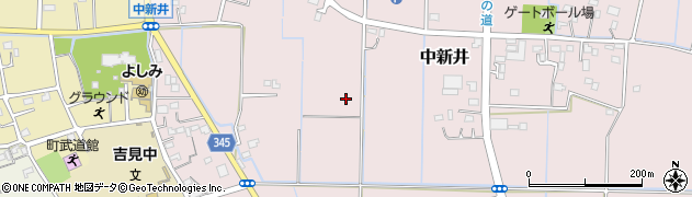 埼玉県吉見町（比企郡）中新井周辺の地図