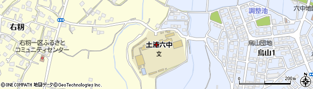 土浦市立土浦第六中学校周辺の地図