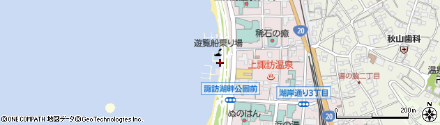 諏訪湖（遊覧船乗り場）周辺の地図