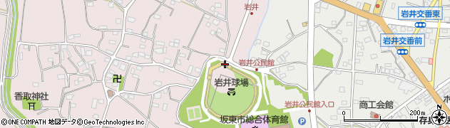 坂東市役所　岩井球場周辺の地図