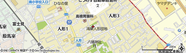 埼玉県鴻巣市人形周辺の地図