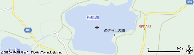 松原湖周辺の地図