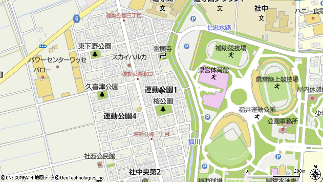 〒918-8046 福井県福井市運動公園の地図