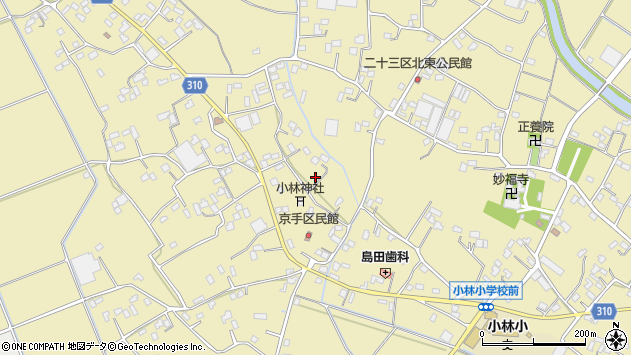 〒346-0115 埼玉県久喜市菖蒲町小林の地図