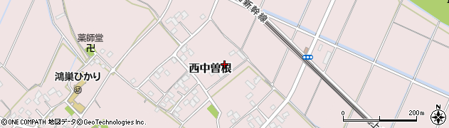 埼玉県鴻巣市西中曽根周辺の地図