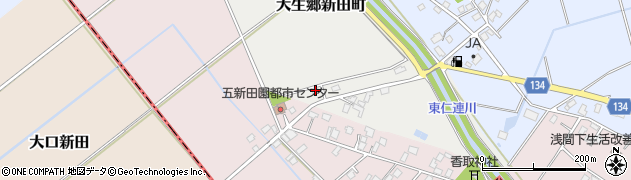 茨城県常総市大生郷新田町2163周辺の地図