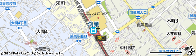 三菱ＵＦＪ銀行鴻巣駅東口 ＡＴＭ周辺の地図