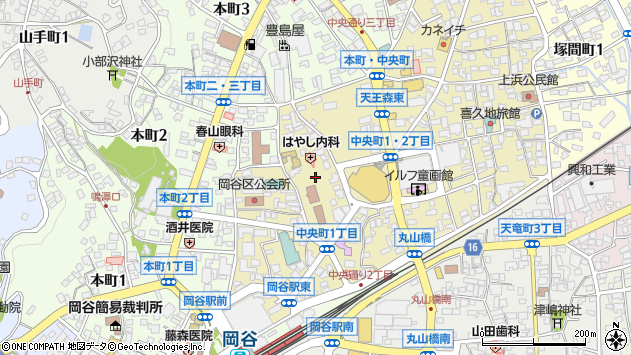 〒394-0027 長野県岡谷市中央町の地図