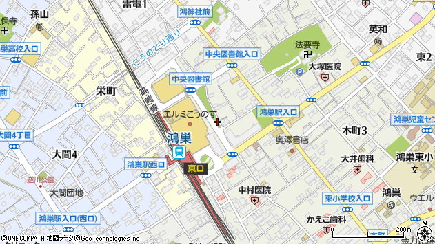〒365-0038 埼玉県鴻巣市本町の地図