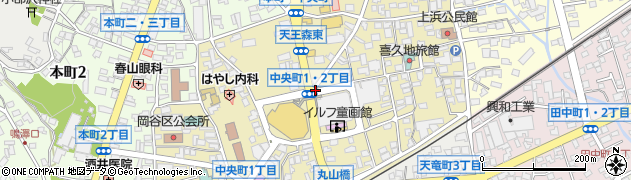 長野県岡谷市中央町周辺の地図