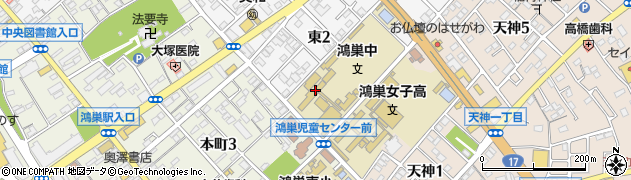 鴻巣市立鴻巣中学校周辺の地図