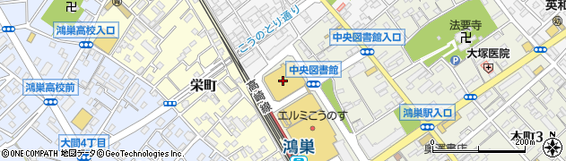 鴻巣駅東口第２駐車場周辺の地図
