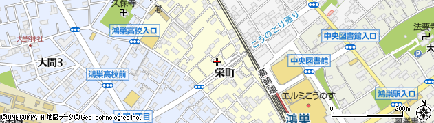 埼玉県鴻巣市栄町周辺の地図