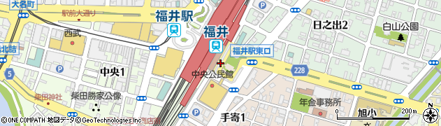 福井駅東口周辺の地図