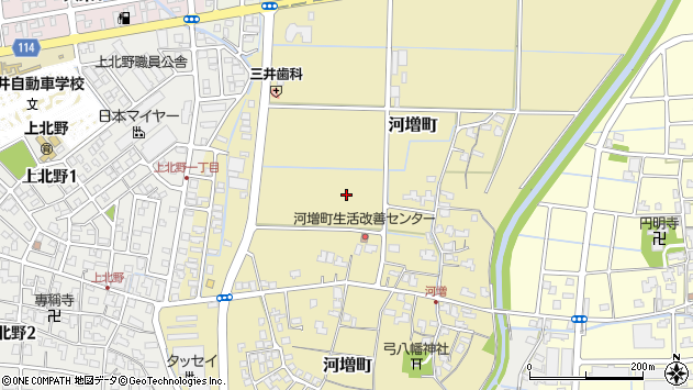〒918-8218 福井県福井市河増町の地図