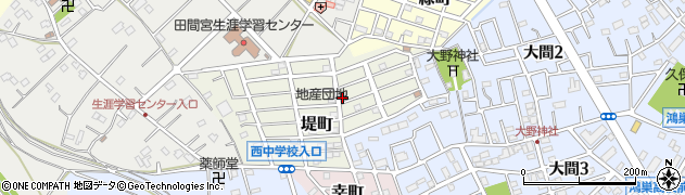 埼玉県鴻巣市堤町周辺の地図
