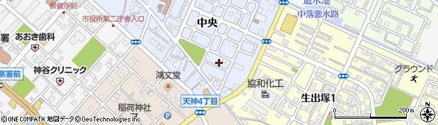 埼玉県鴻巣市中央周辺の地図